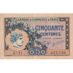 FRANCIA 50 CENTIMES CHAMBRE DE COMMERCE DE PARIS 1922